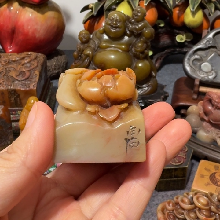 我***吧寿山石印石手工艺品摆件