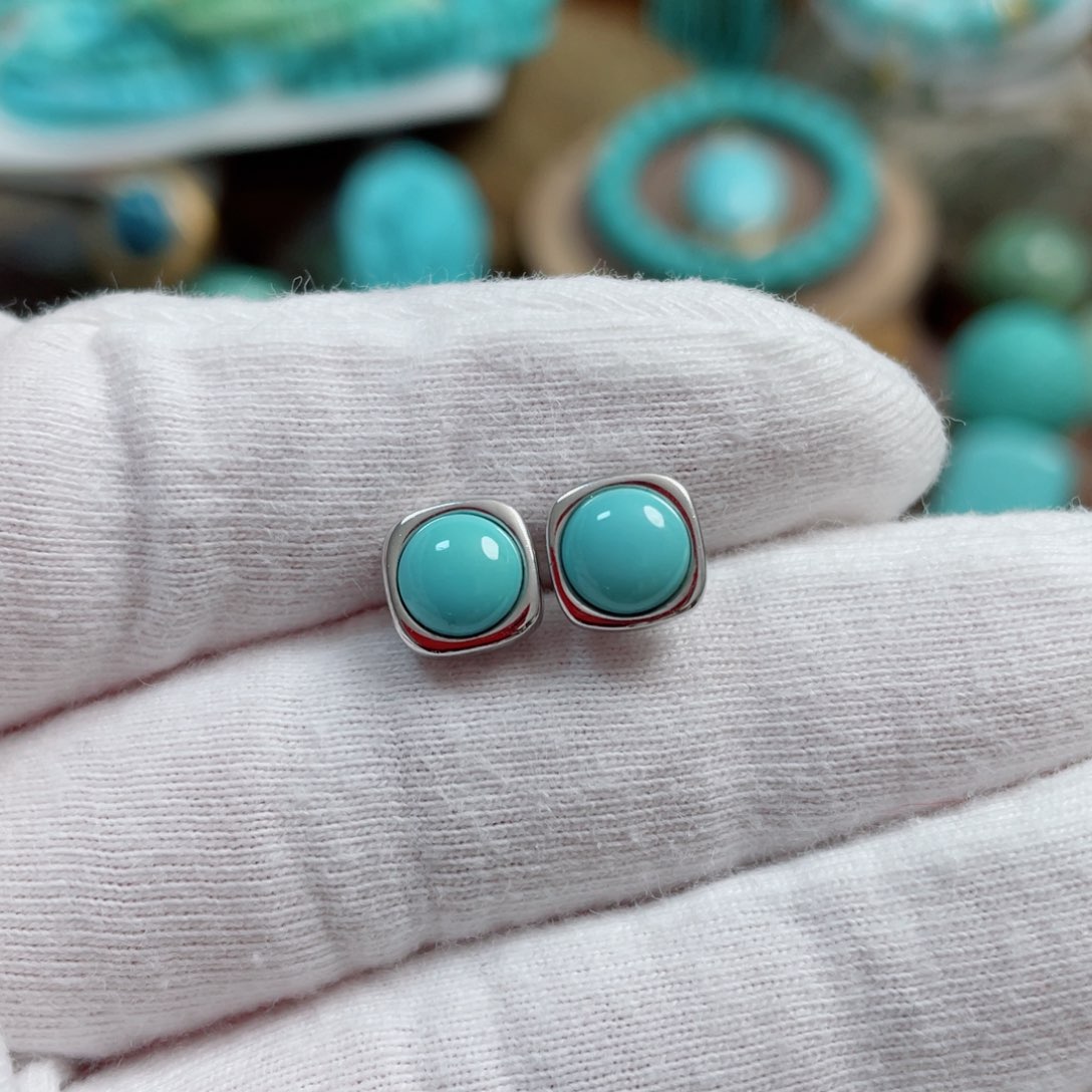 绿松石珠宝奇石银S925镶嵌