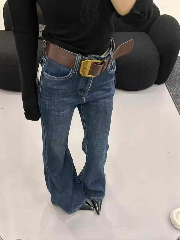 新款高弹春款单裤喇叭裤