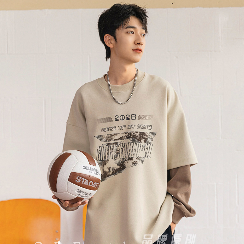 青少年圆领T恤宽松潮流直播推荐编码拍