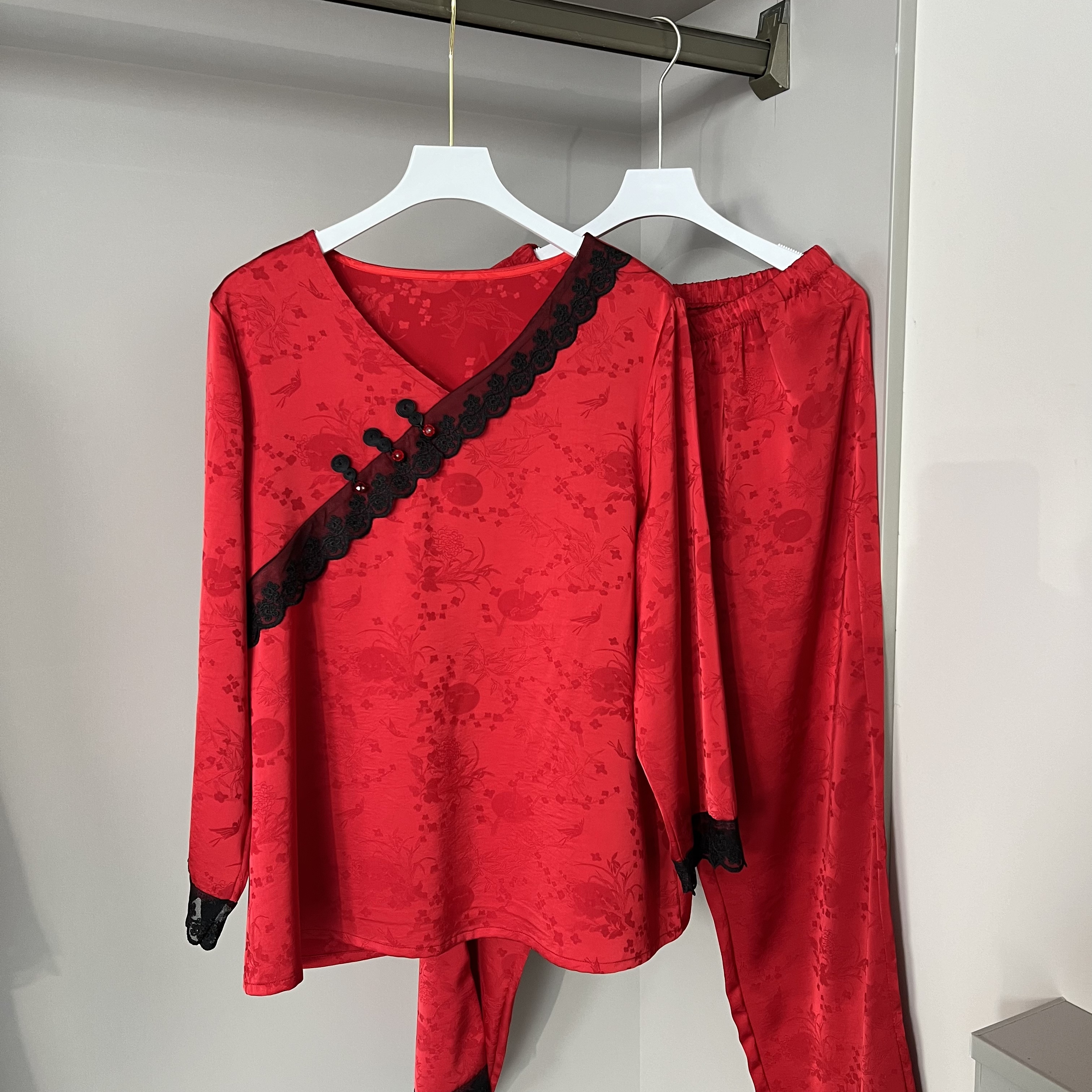 0154-常熟新中式秋季新款女士长袖气质百搭显瘦睡衣套装