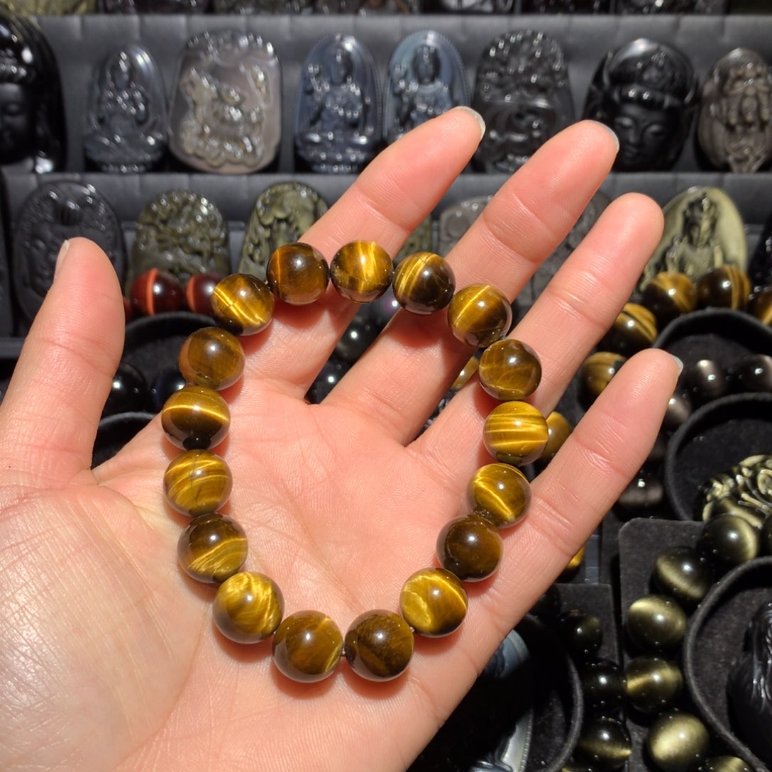 木变石（虎睛石）未镶嵌手串L***州黄多一点