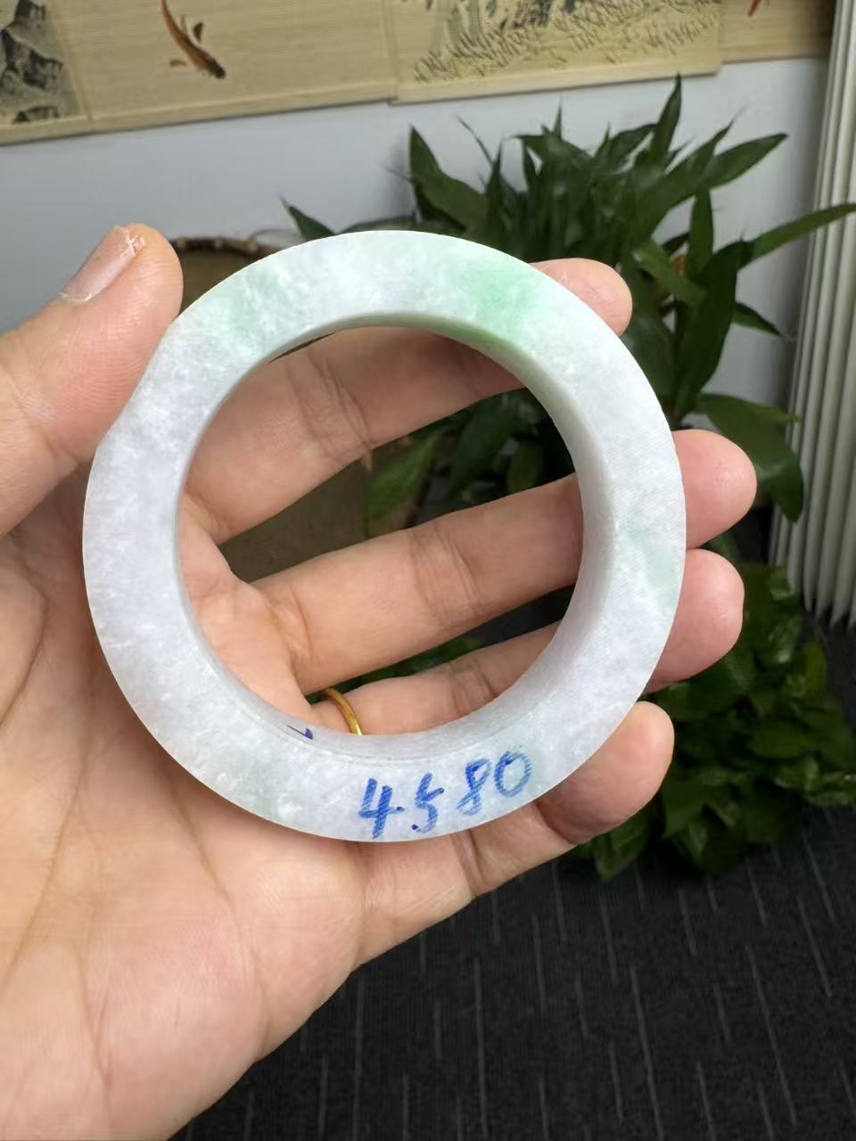 缅甸翡翠a货 白底青