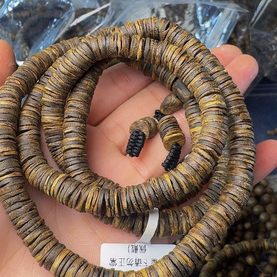 沉香手串沉水红油虫漏卡八