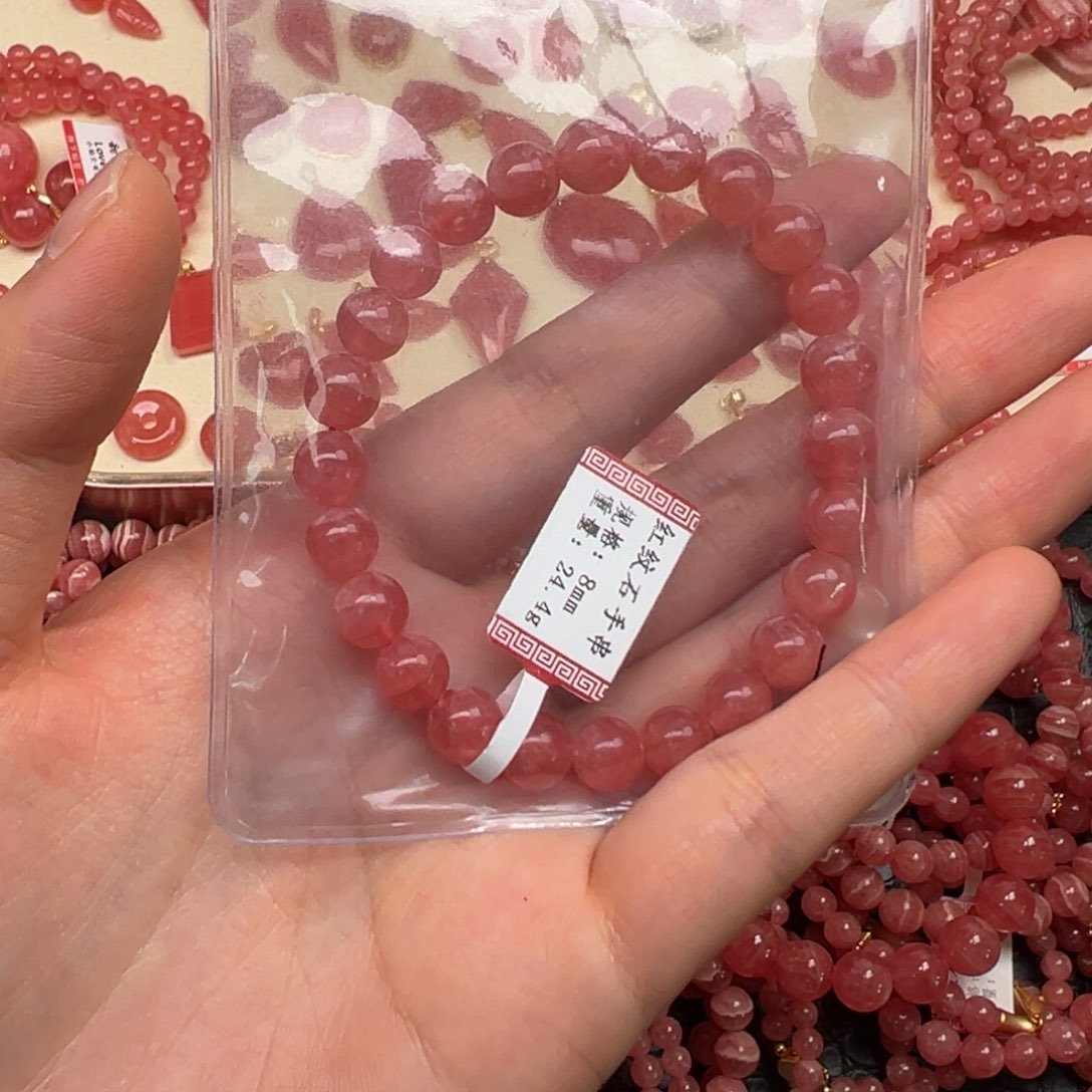 菱锰矿（红纹石）手串未镶嵌五****