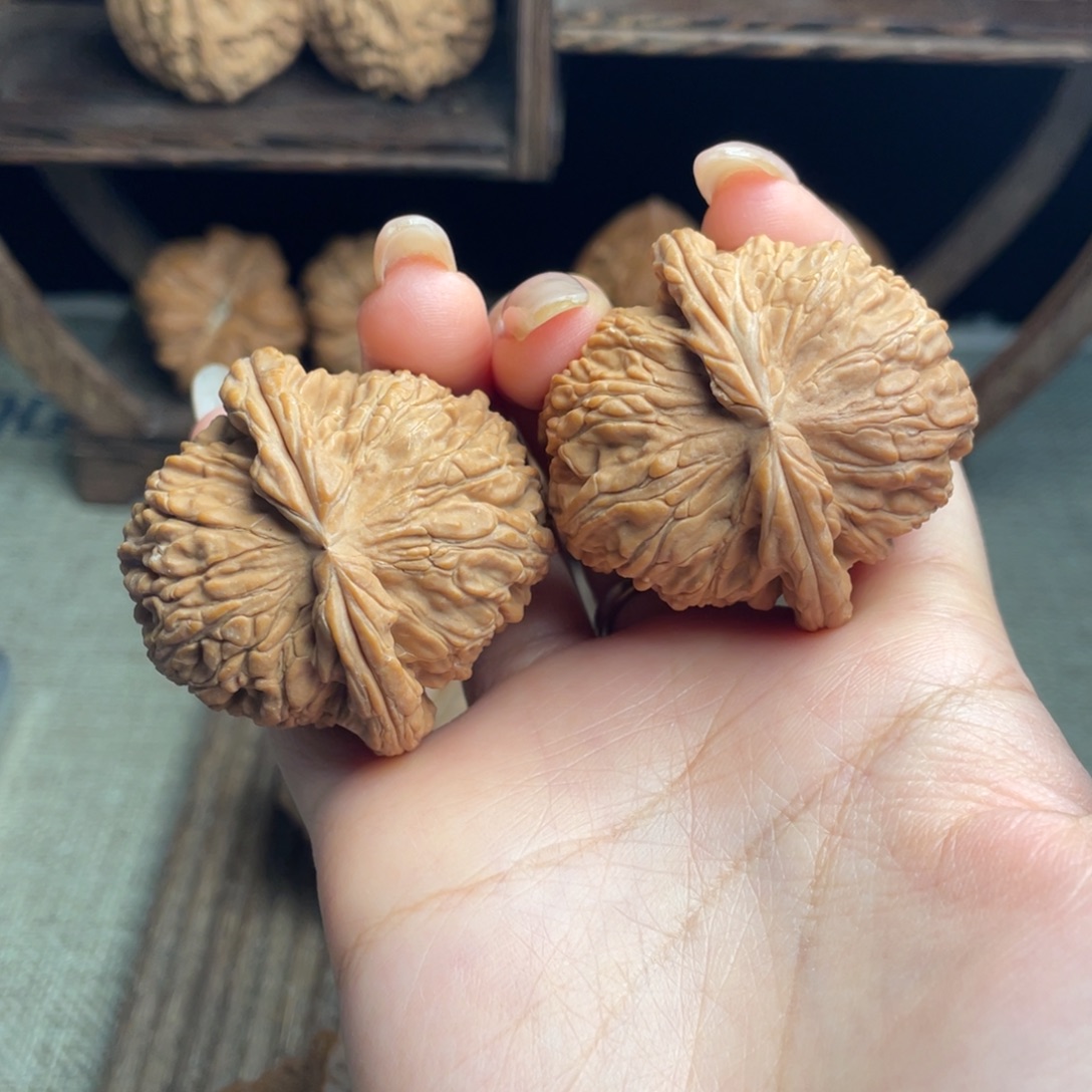 吊坠文玩核桃白狮子43 全品白茬精配毕业红皮