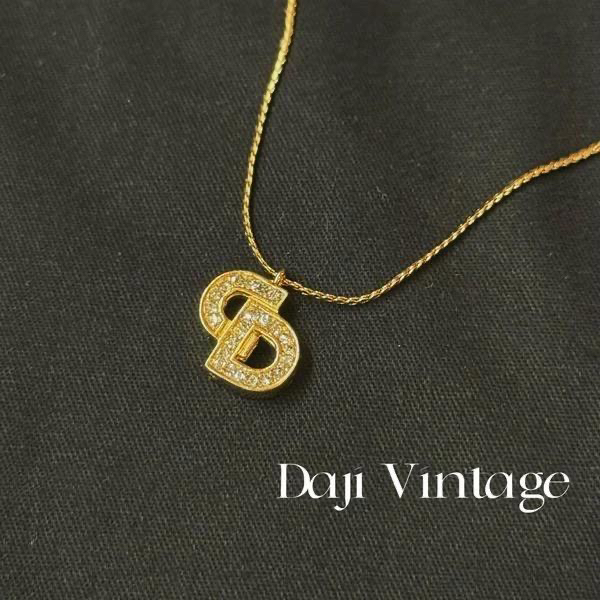 95新 DIOR/迪奥 大吉中古3/Dior迪奥带钻CD字母项链