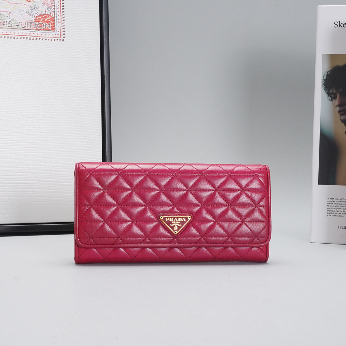 95新 Prada/普拉达 【静文】翻盖款二合一长款钱包/BGD401370020