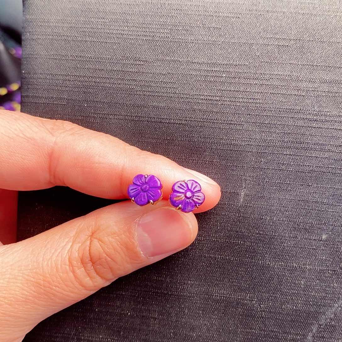 苏纪石（舒俱来）耳饰18K金镶嵌