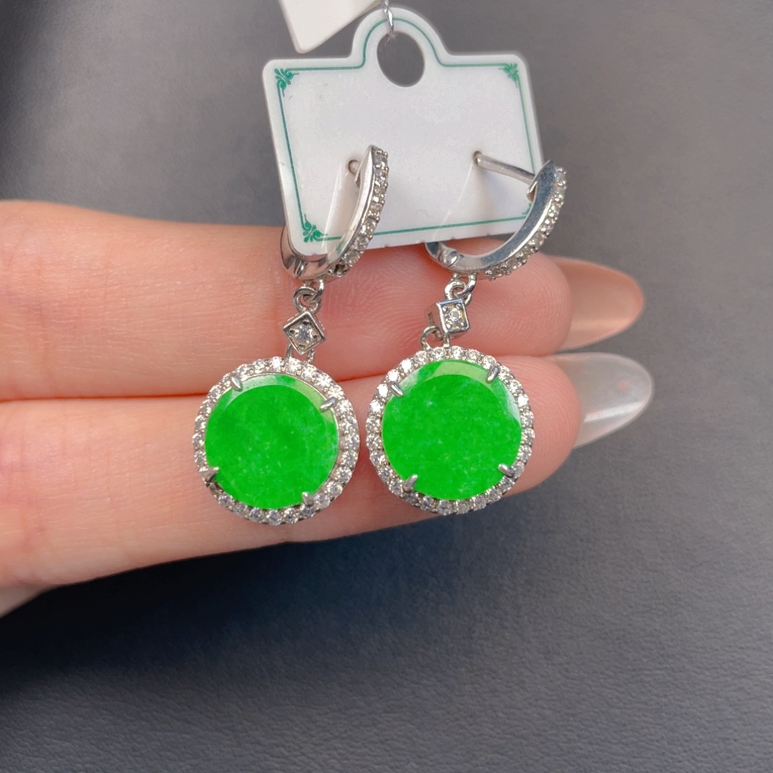 翡翠银S925镶嵌吊坠(不含链)