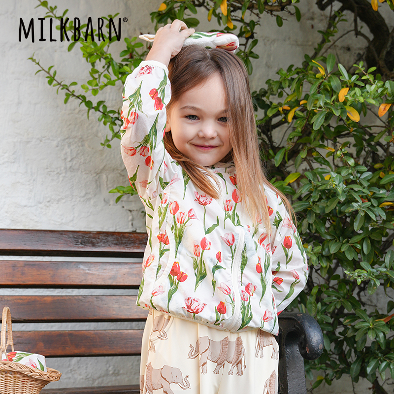Milkbarn2025新品儿童防晒衣婴儿宝宝防紫外线连帽男女童户外外套