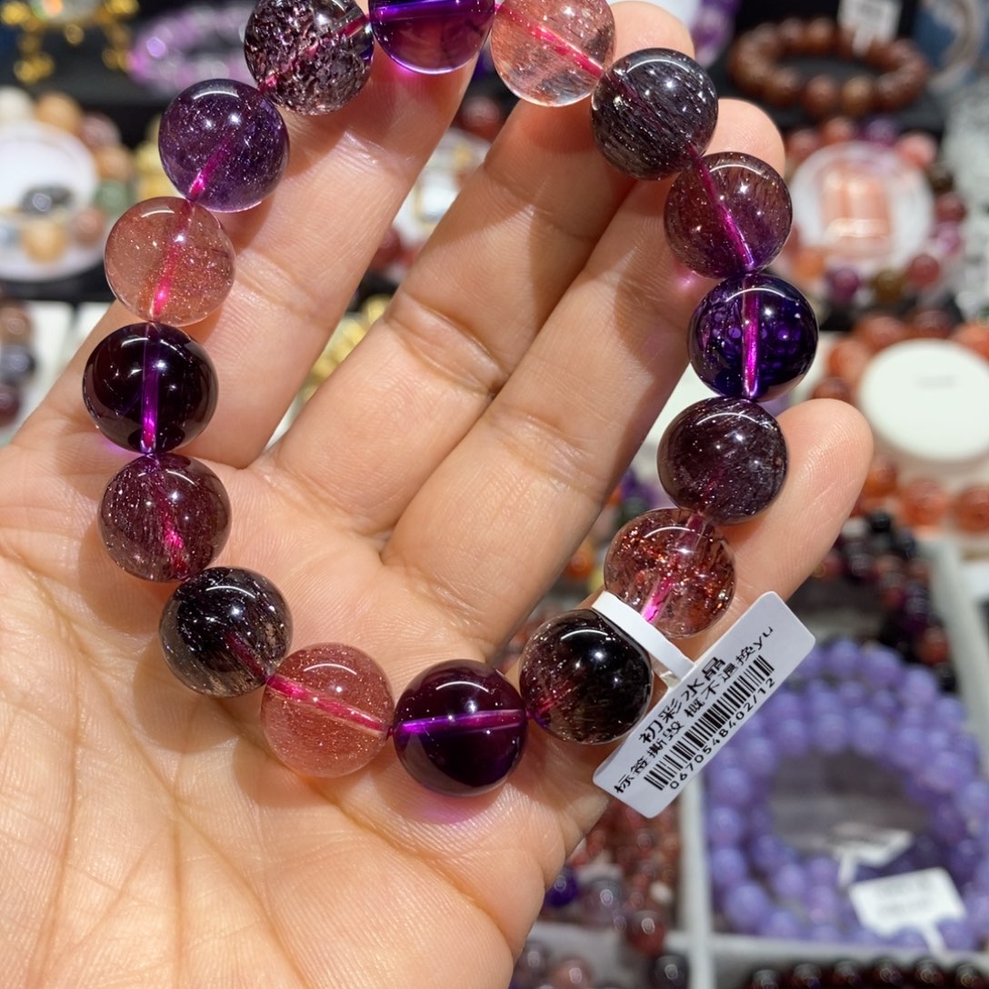 水晶手串未镶嵌老矿超七12