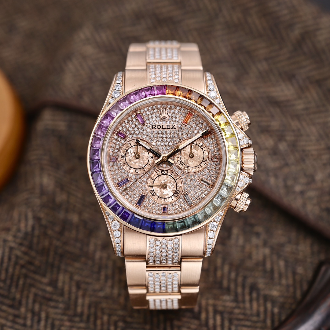95新 Rolex/劳力士 116505 满天星 后镶彩虹圈钻石 单表