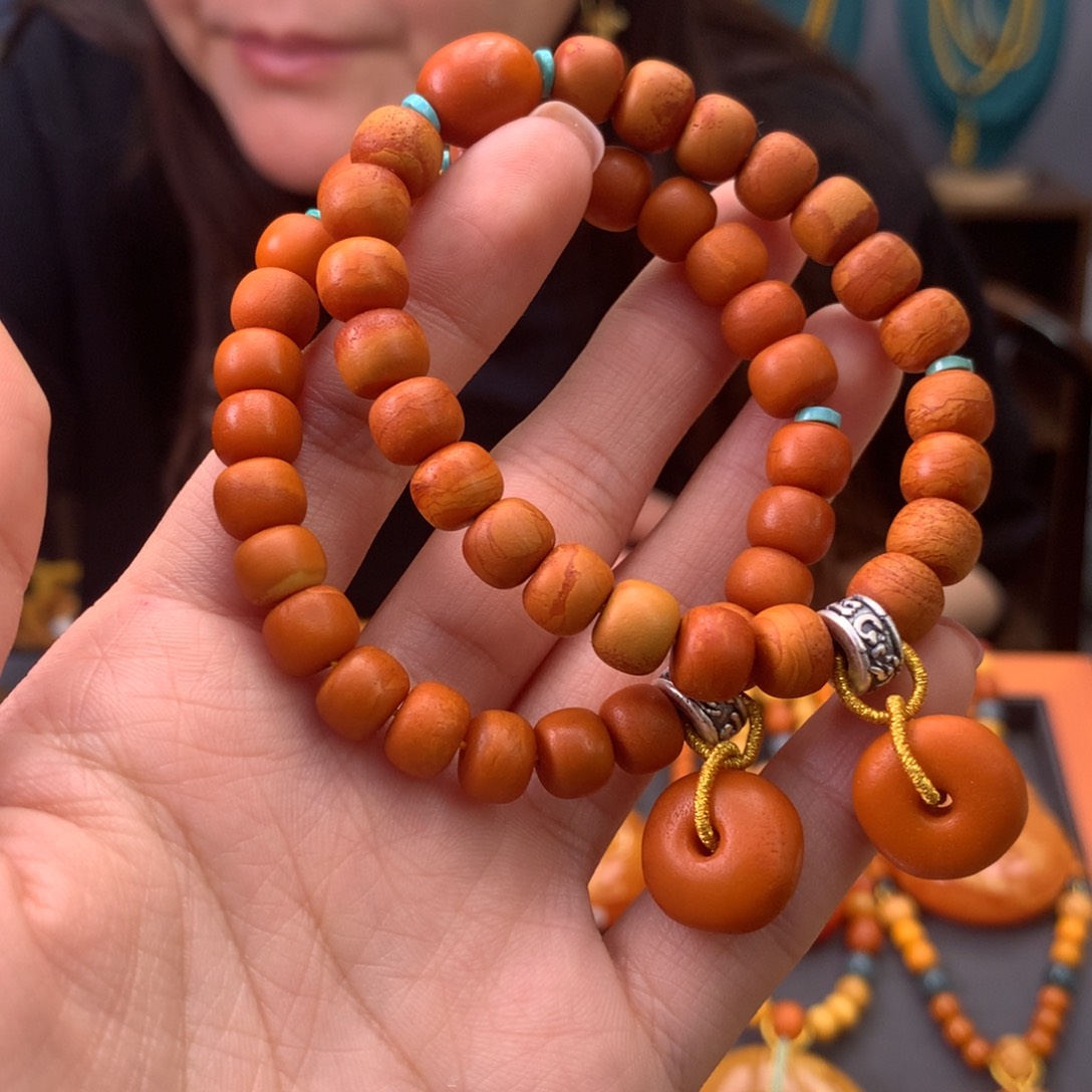 未镶嵌蜜蜡手串多样性发一