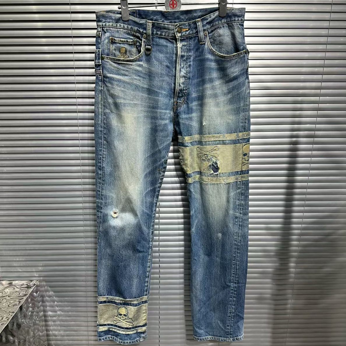 99新 maje mmj10周年限定水洗破坏牛仔裤 501裤型 M码