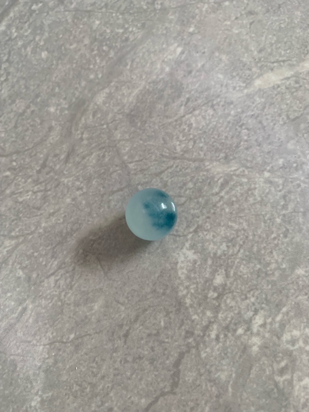 天然缅料A货：冰飘蓝花卡9+散珠单珠一颗，多样性发货