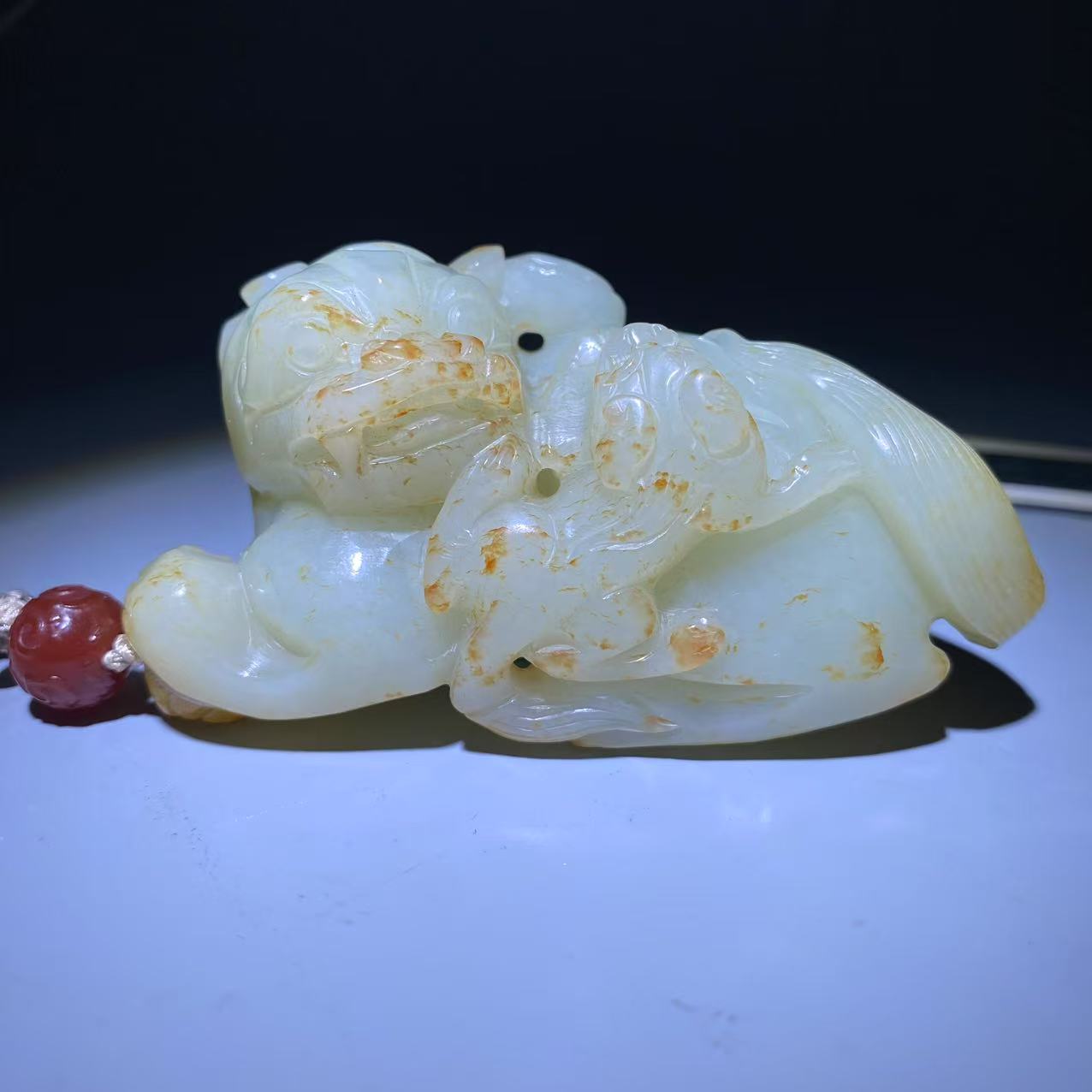 清代-和田玉携子上朝2505060061