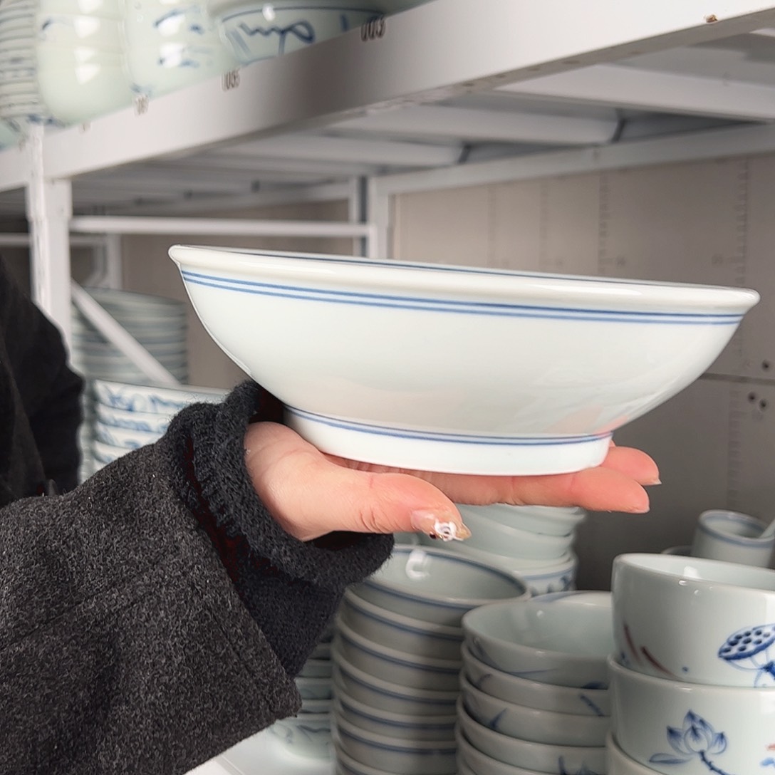 碗微瑕双线8寸高足面碗