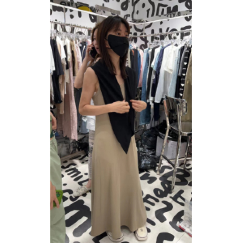 【配披肩】大披肩吊带针织修身连衣裙J50052CQ242