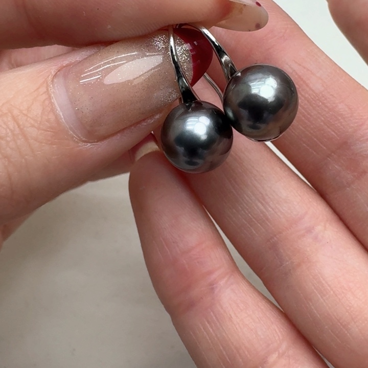 海水珍珠耳饰银S925镶嵌