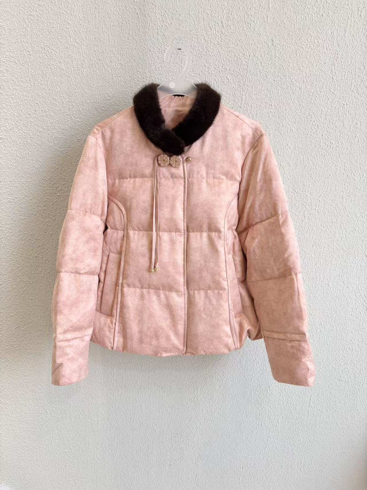 鹅绒服DY3369樱美嘉新中式秋冬新款水貂毛领保暖鹅绒外套