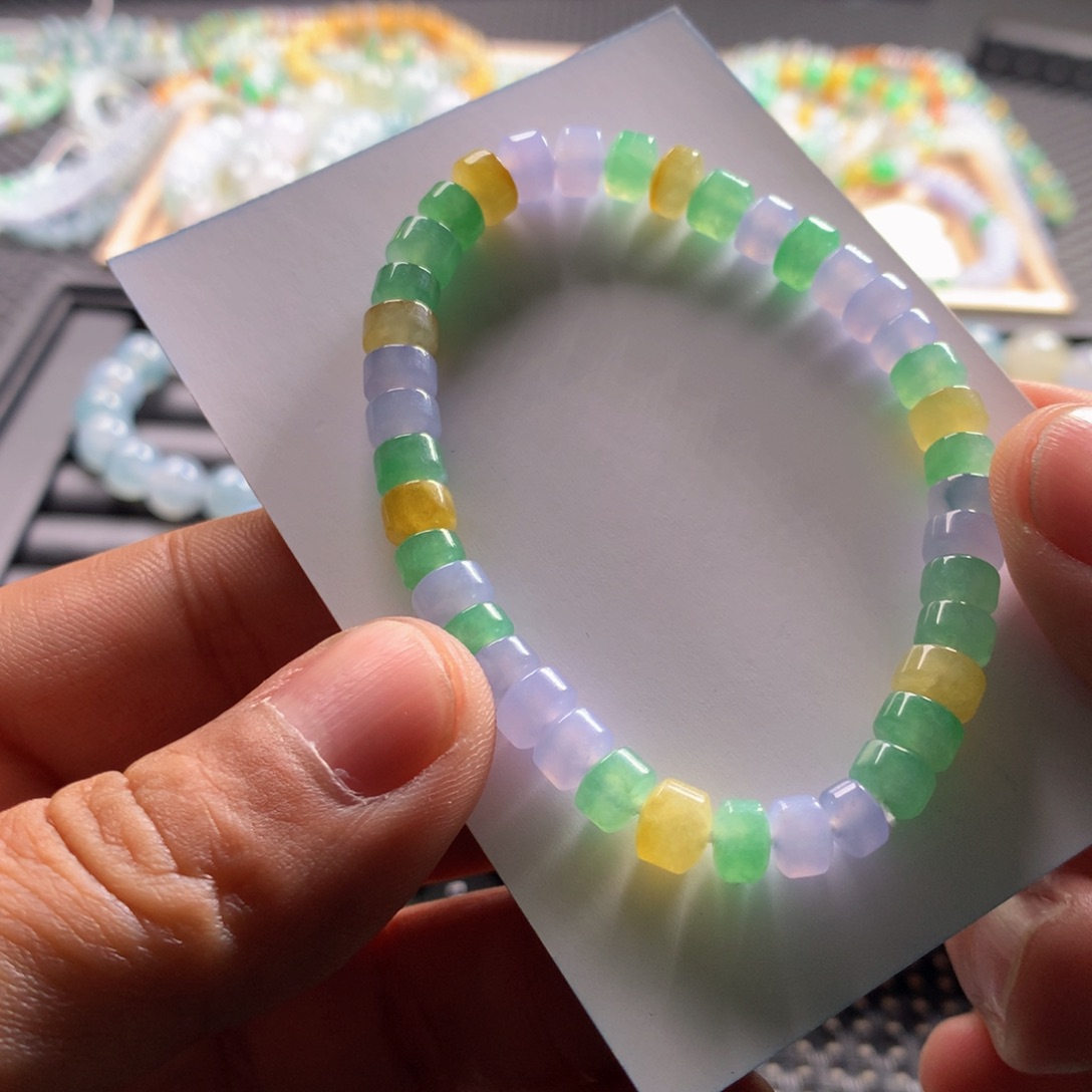 翡翠手链未镶嵌天然缅甸翡翠