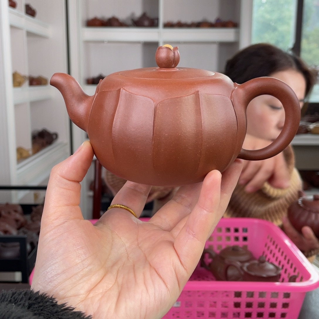 紫砂茶壶掉槽清梵莲320cc