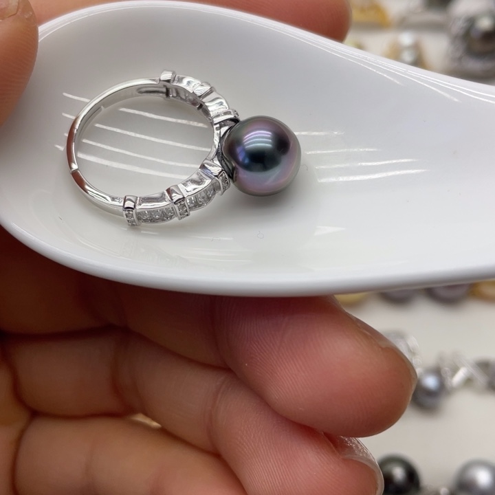 海水珍珠戒指银S925镶嵌