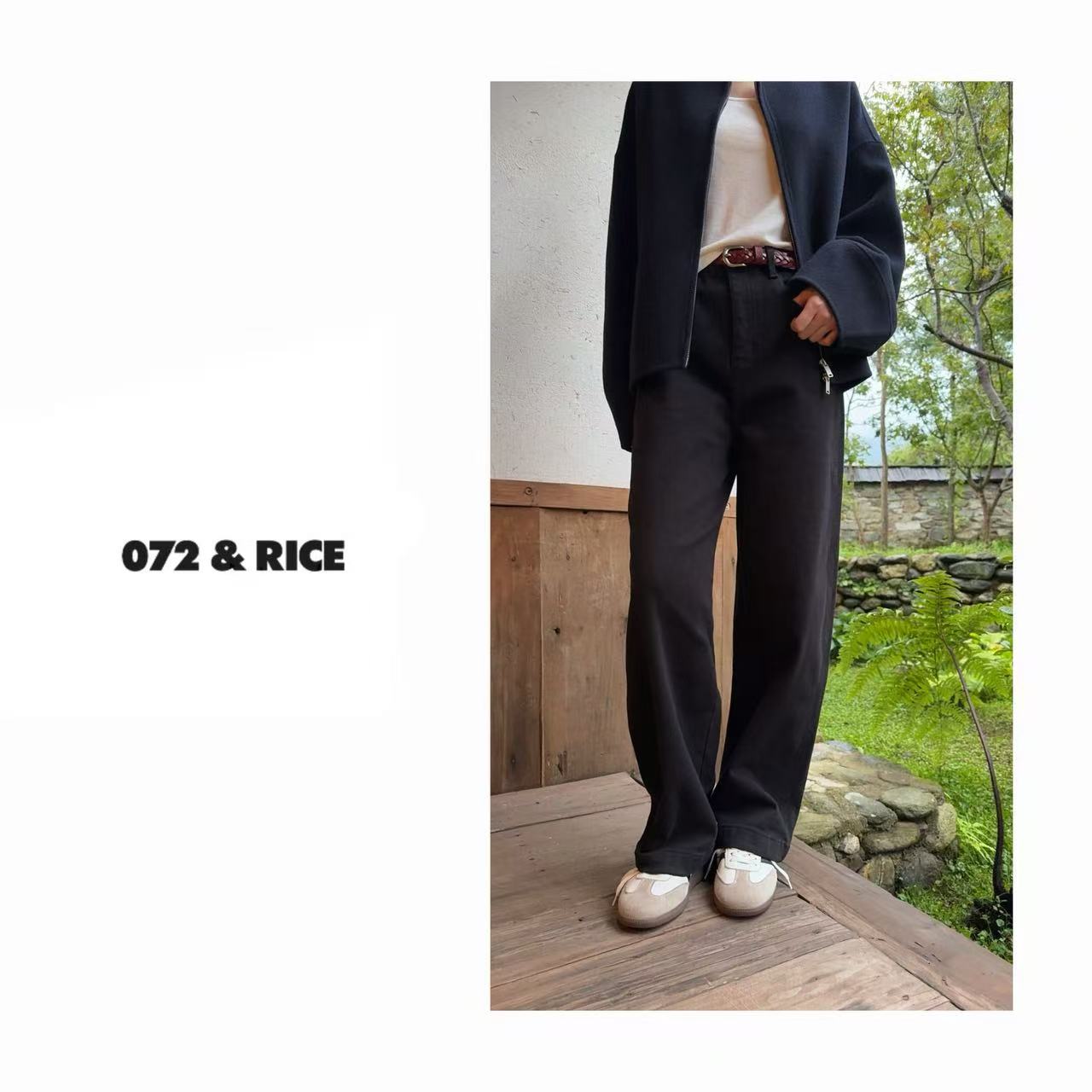 072 & RICE【超越2.0】秋季休闲立体裁剪轮廓牛仔长裤 N-32FK02