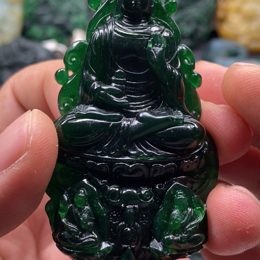 定制翡翠未镶嵌天然翡翠A货阿弥