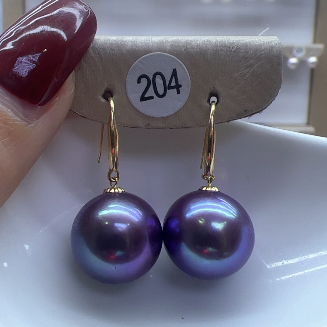 淡水珍珠耳饰18K金镶嵌