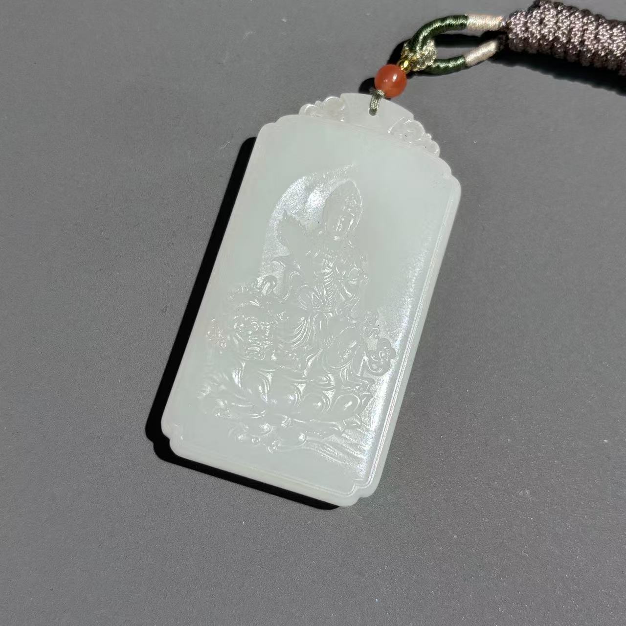 创汇和田玉观音牌 