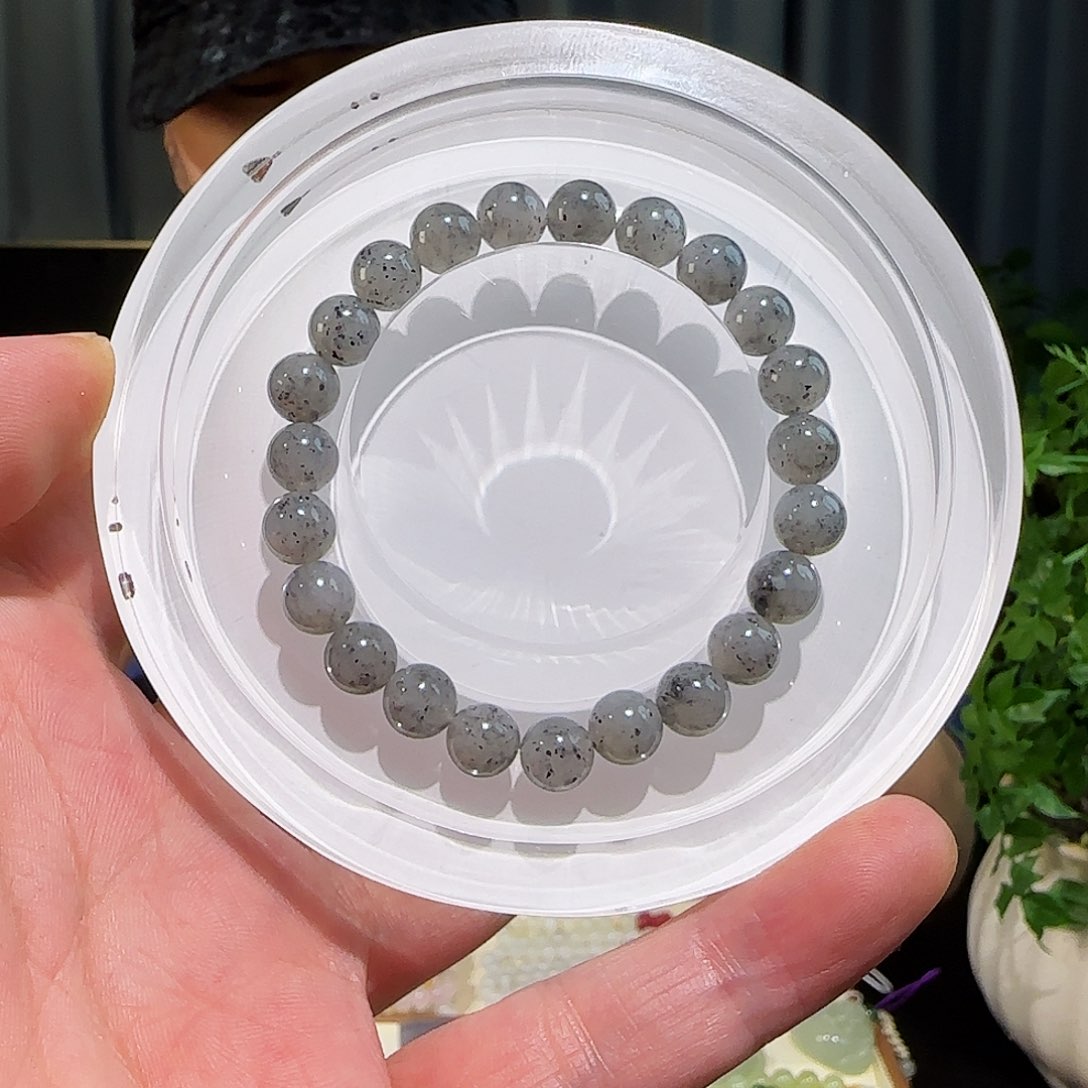 手串未镶嵌和田玉点墨青花