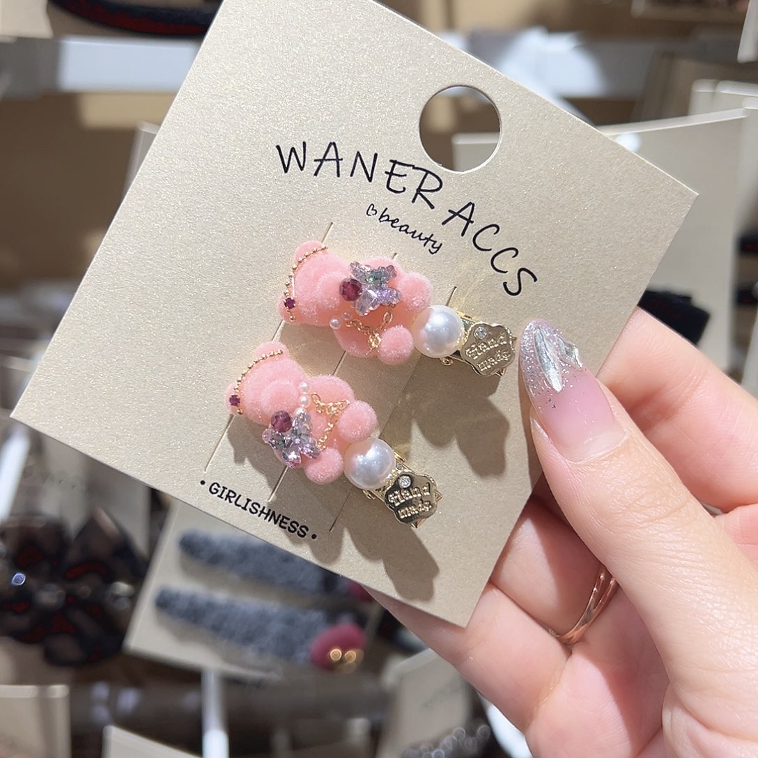 皮质铁合金的紫色小熊鸭夹