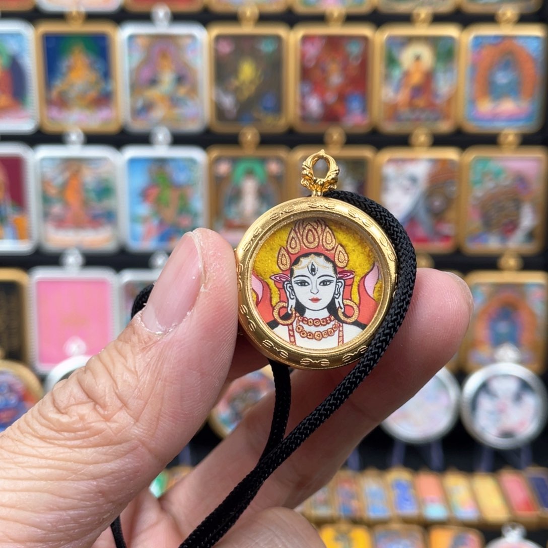 吊坠z***朗唐趣坊非遗纯手绘唐卡