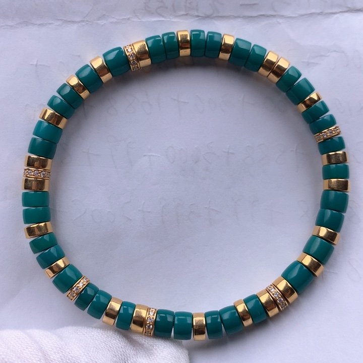 绿松石车挂18K金镶嵌5.5