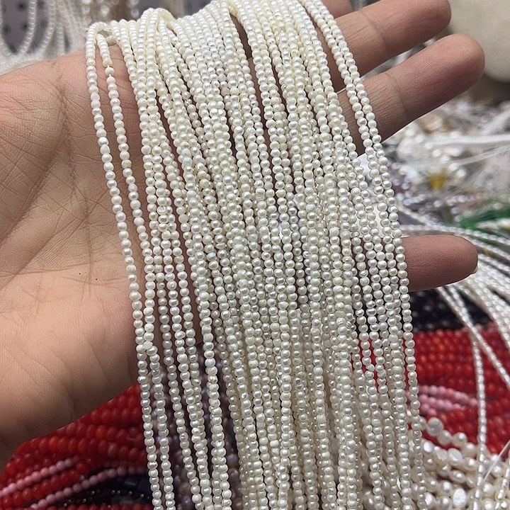 淡水珍珠珠宝半成品未镶嵌一条2mm左右珍珠
