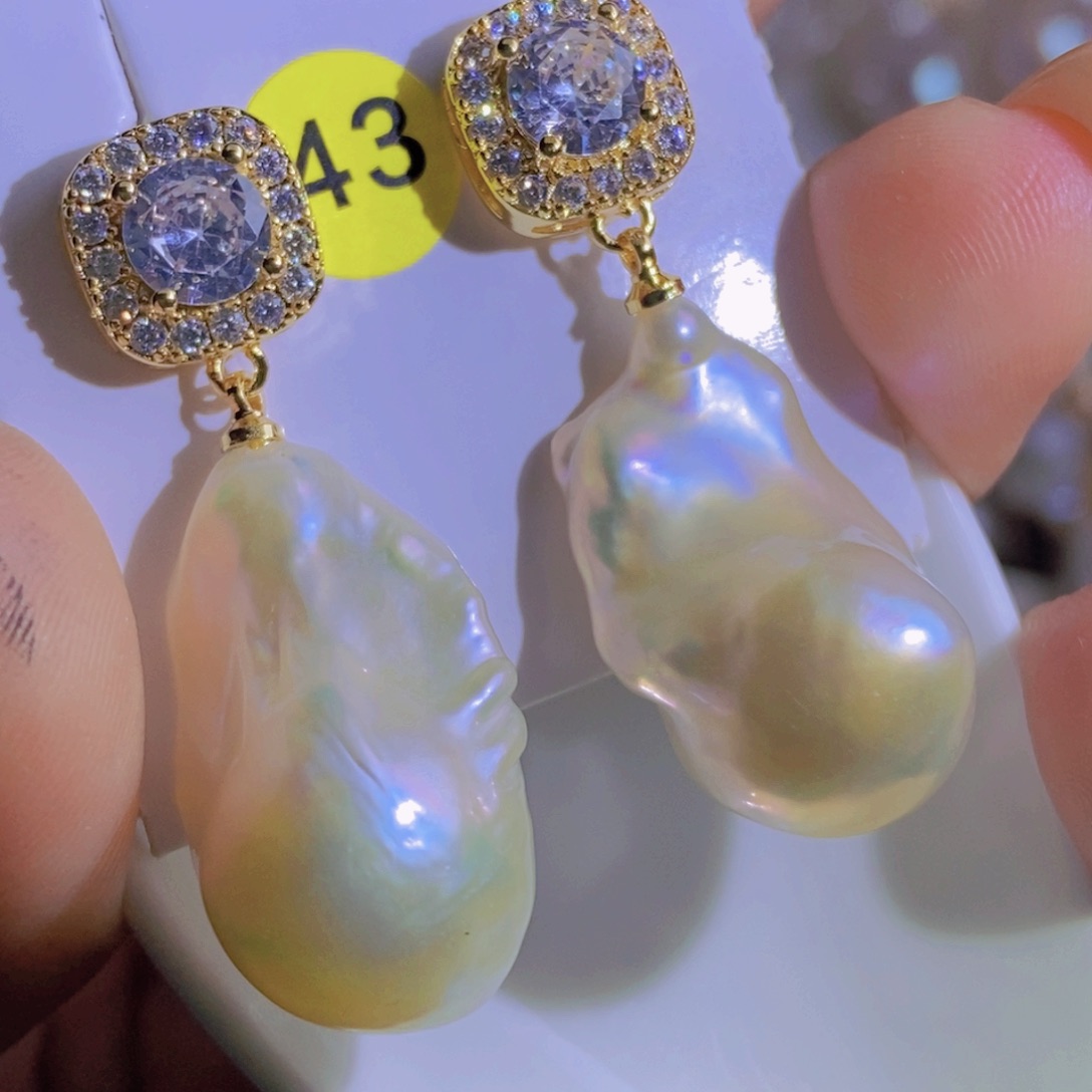 银S925镶嵌天然淡水珍珠淡水珍珠