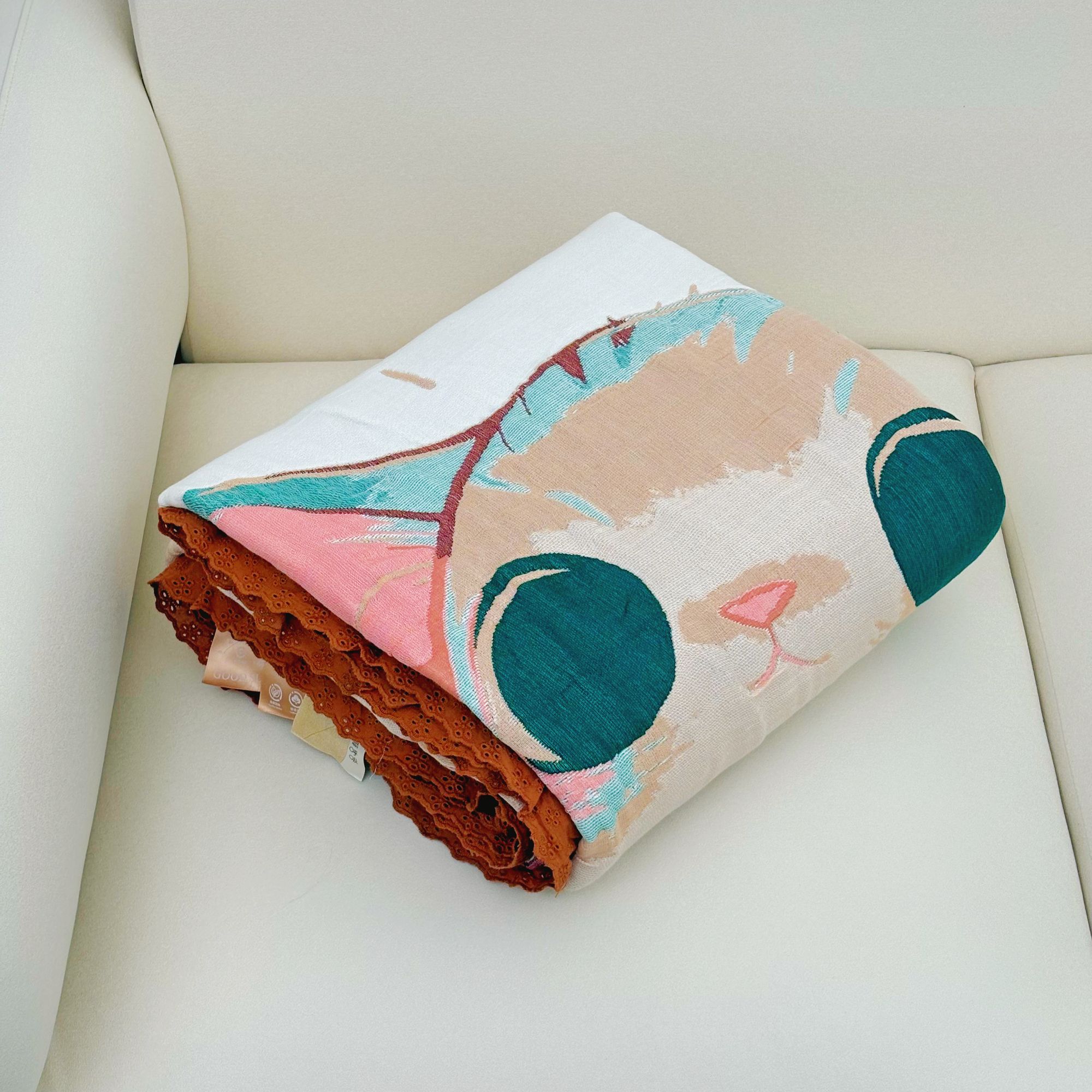 专享【京かわ会社】多层纱泡芙被150*200 橘绒小猫