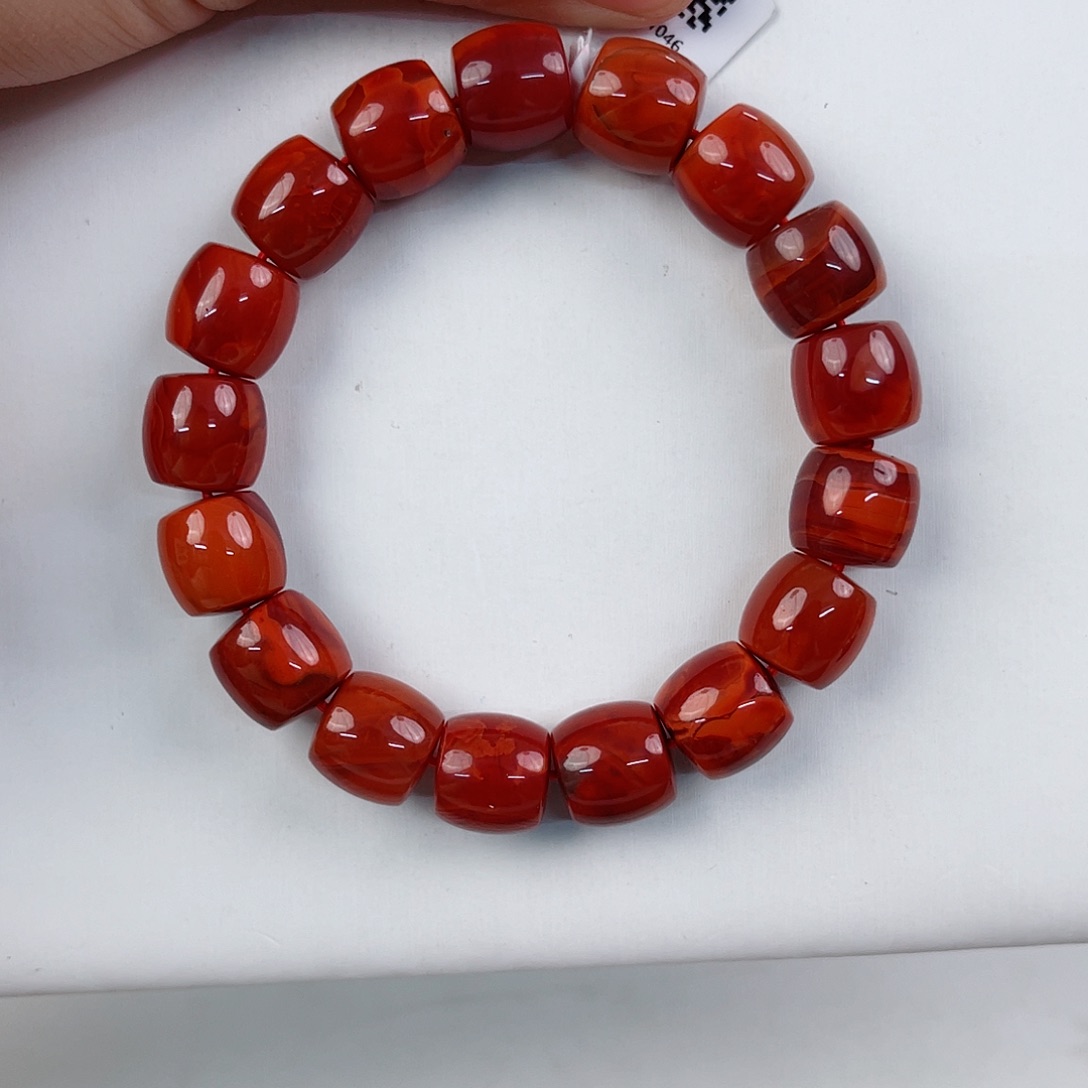 南红玛瑙瓦西直切收藏级单圈13mm未镶嵌B****a