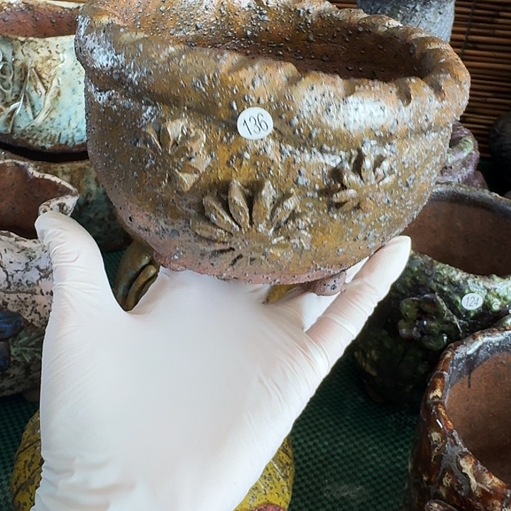 内口11高10粗陶手工制作