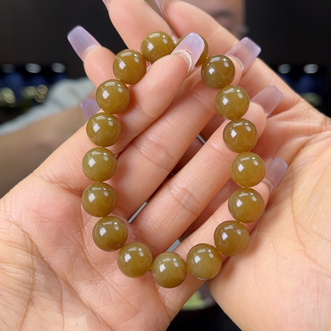 未镶嵌手串和田玉天然和田玉新疆且末金山糖料12