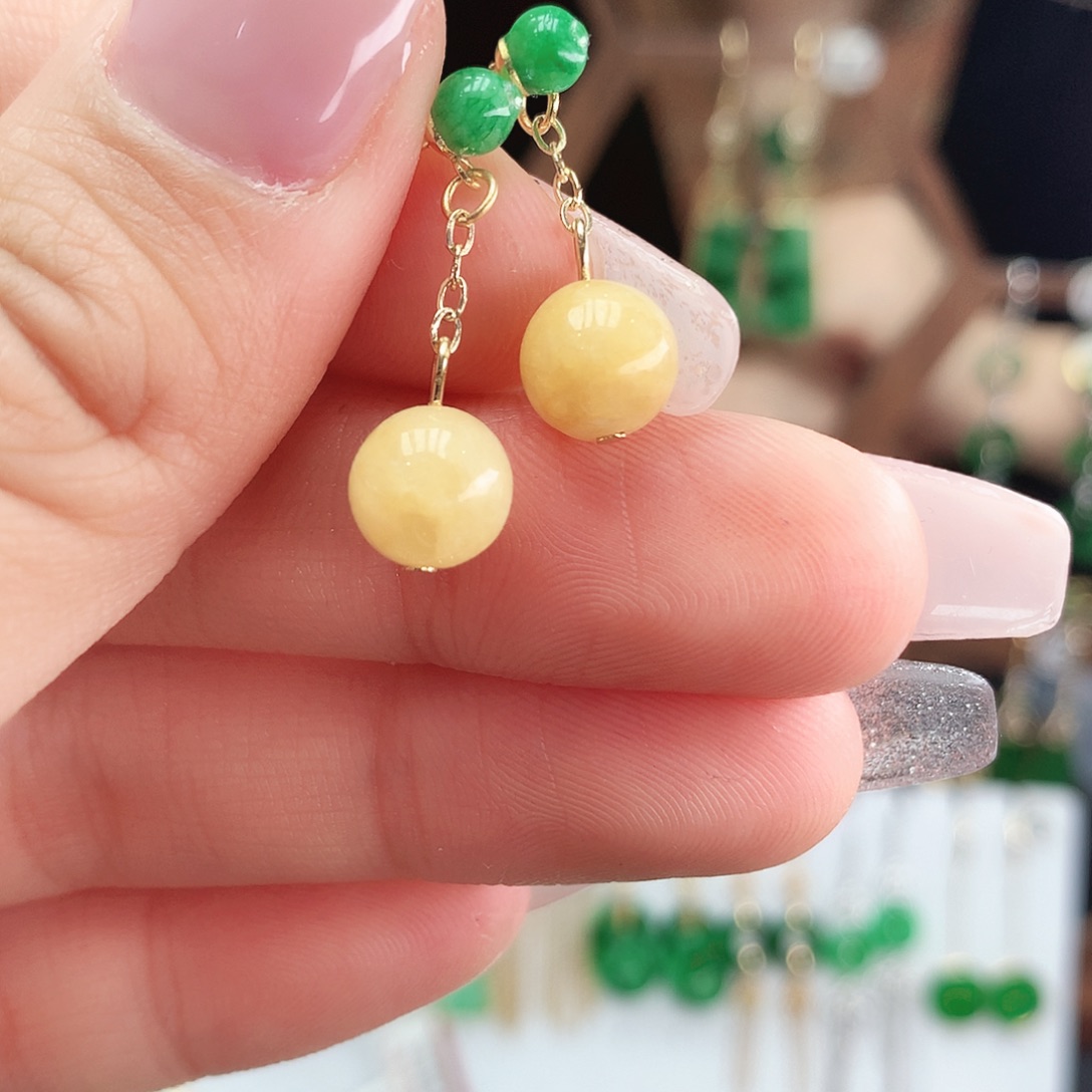 翡翠未镶嵌耳饰耳饰