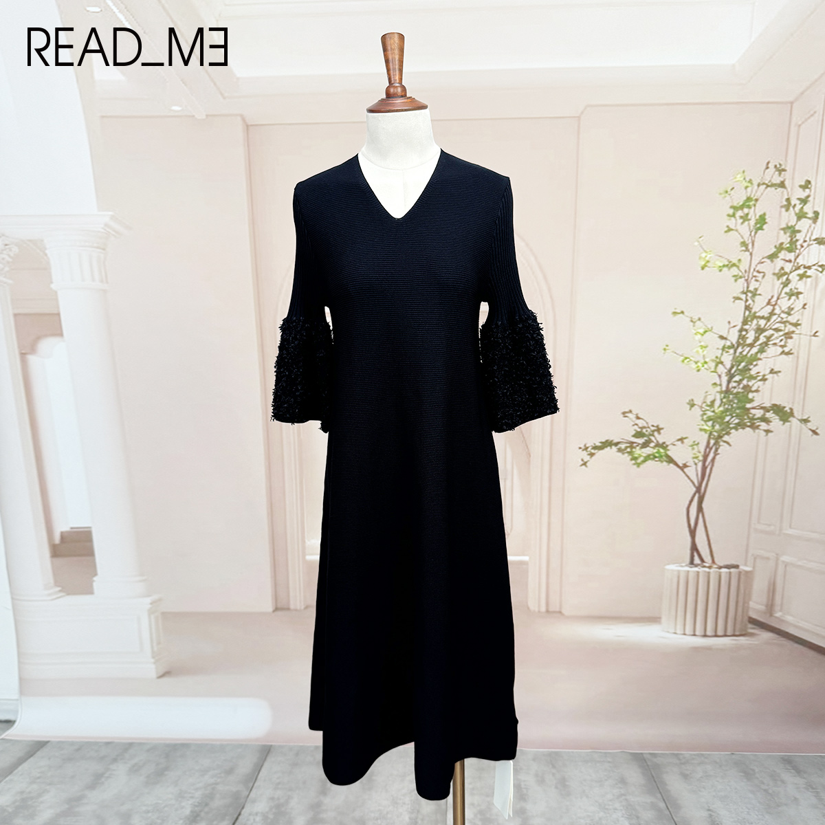 READMEB80203147针织修身秋冬薄款秋季优雅轻奢网红裙子显瘦女士