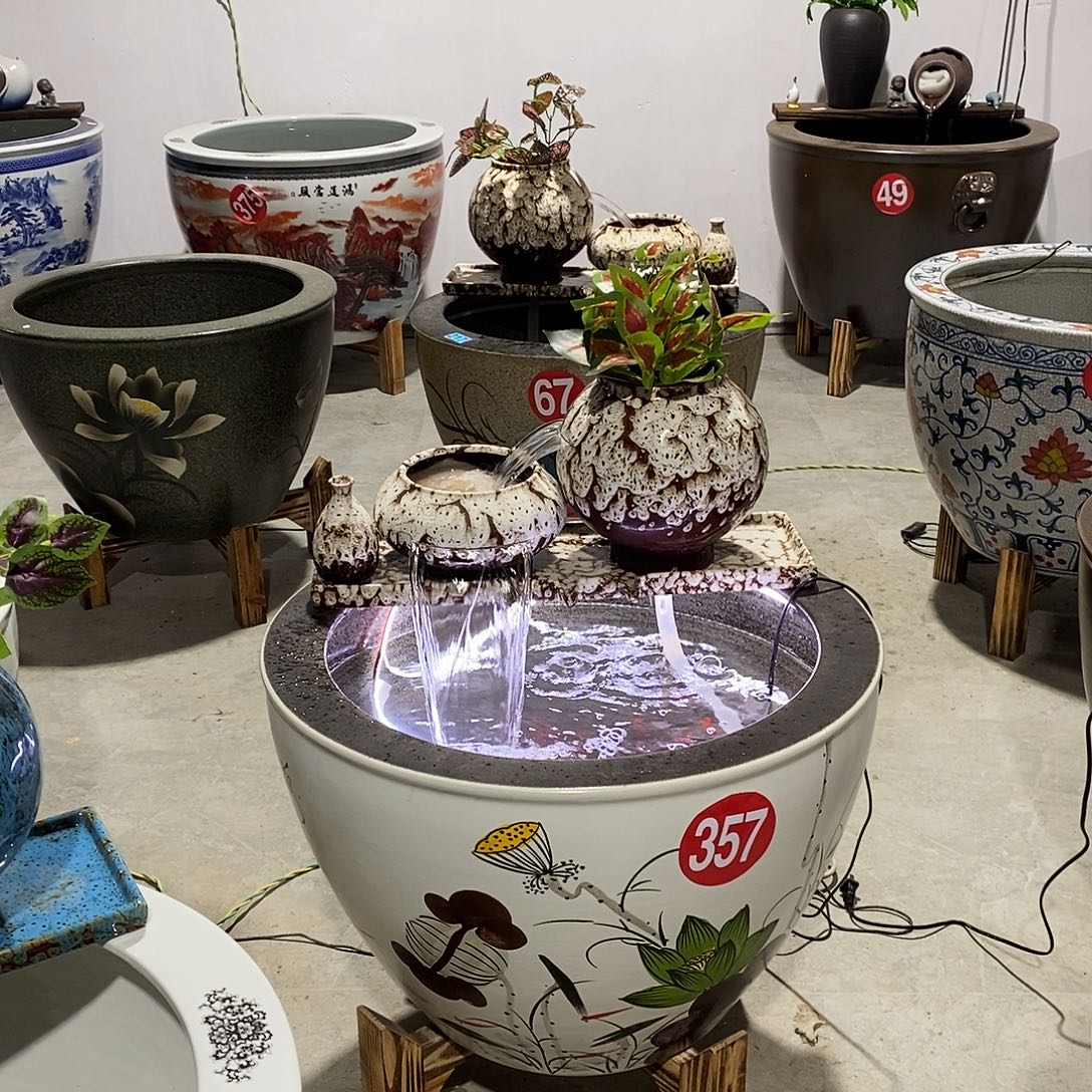 道***玄景德镇陶瓷鱼缸景德镇陶瓷看直播间下单