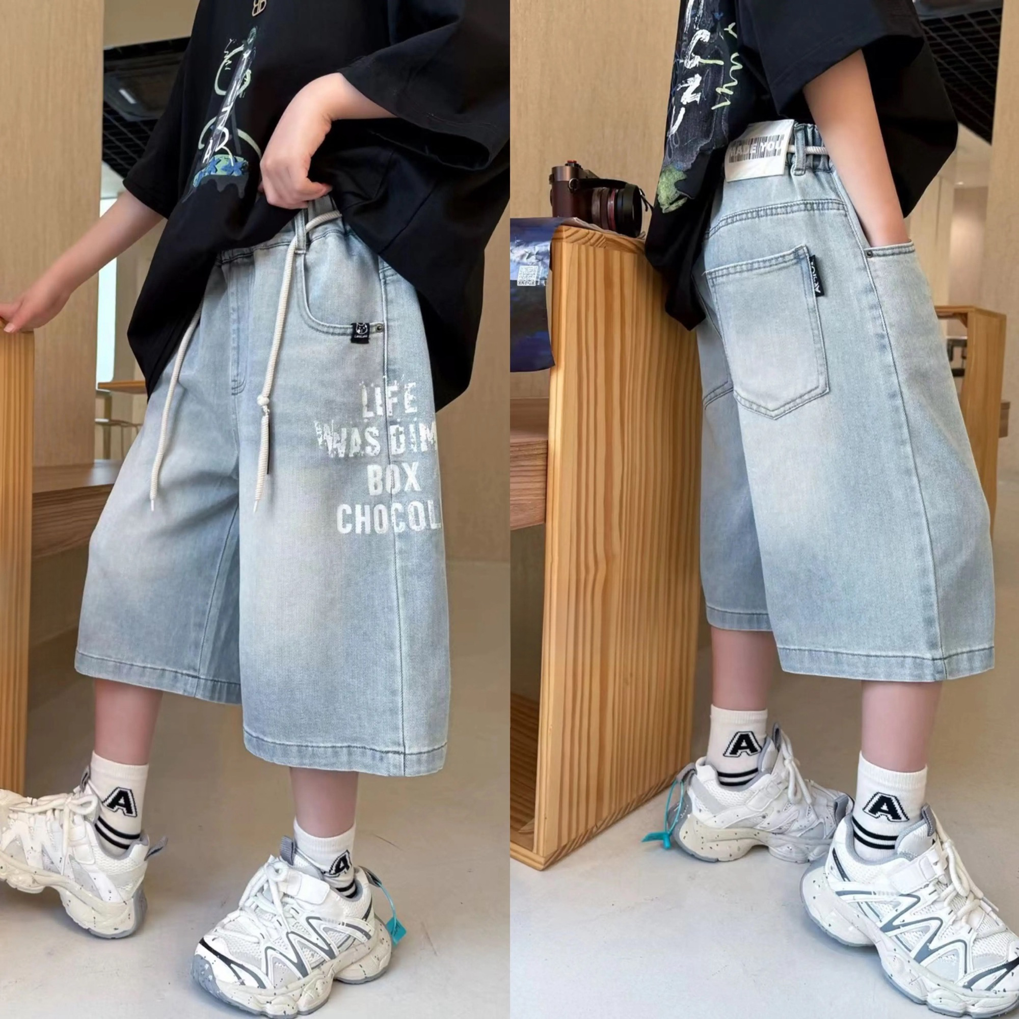 夏季潮童五分牛仔裤66803