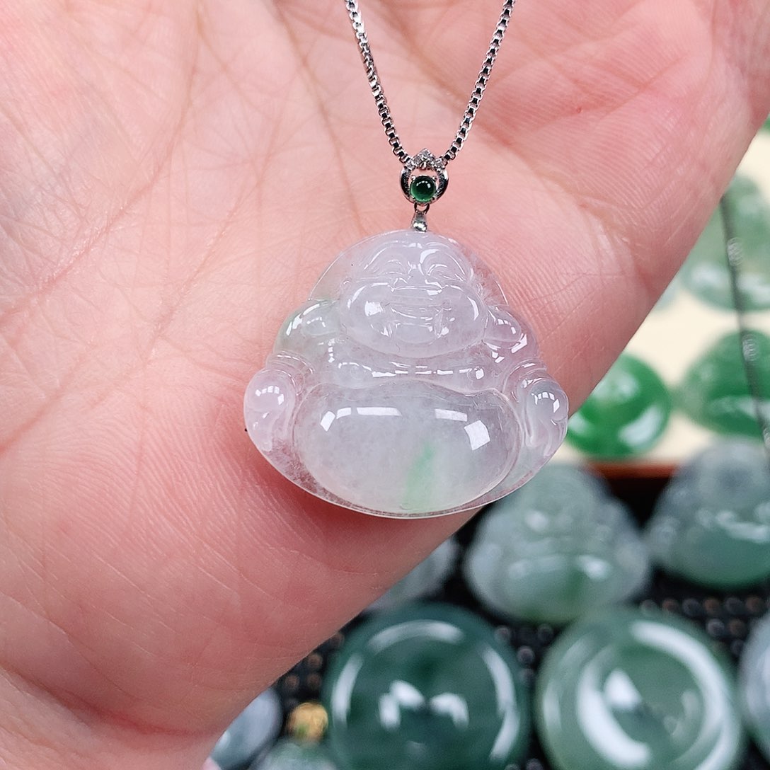 【闪购商品】翡翠吊坠(不含链)18K金镶嵌佛公