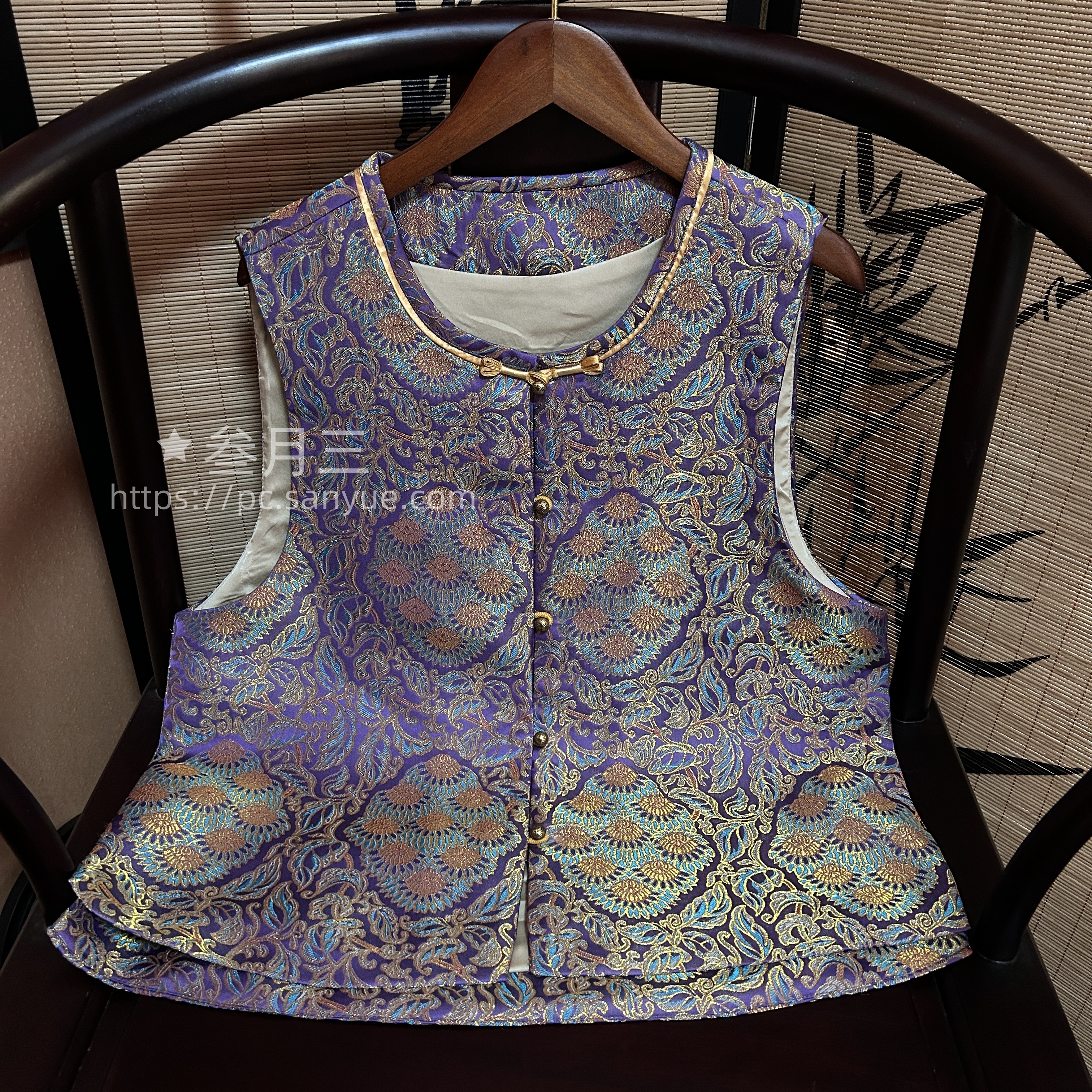 {鹤归}2025新款中式马夹国风提花无袖上衣马甲网红时尚复古民族风