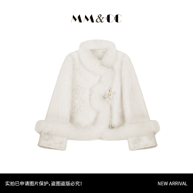 【雪影】新中式90白鸭绒狐狸毛保暖冬羽绒服重工刺绣外套G9325