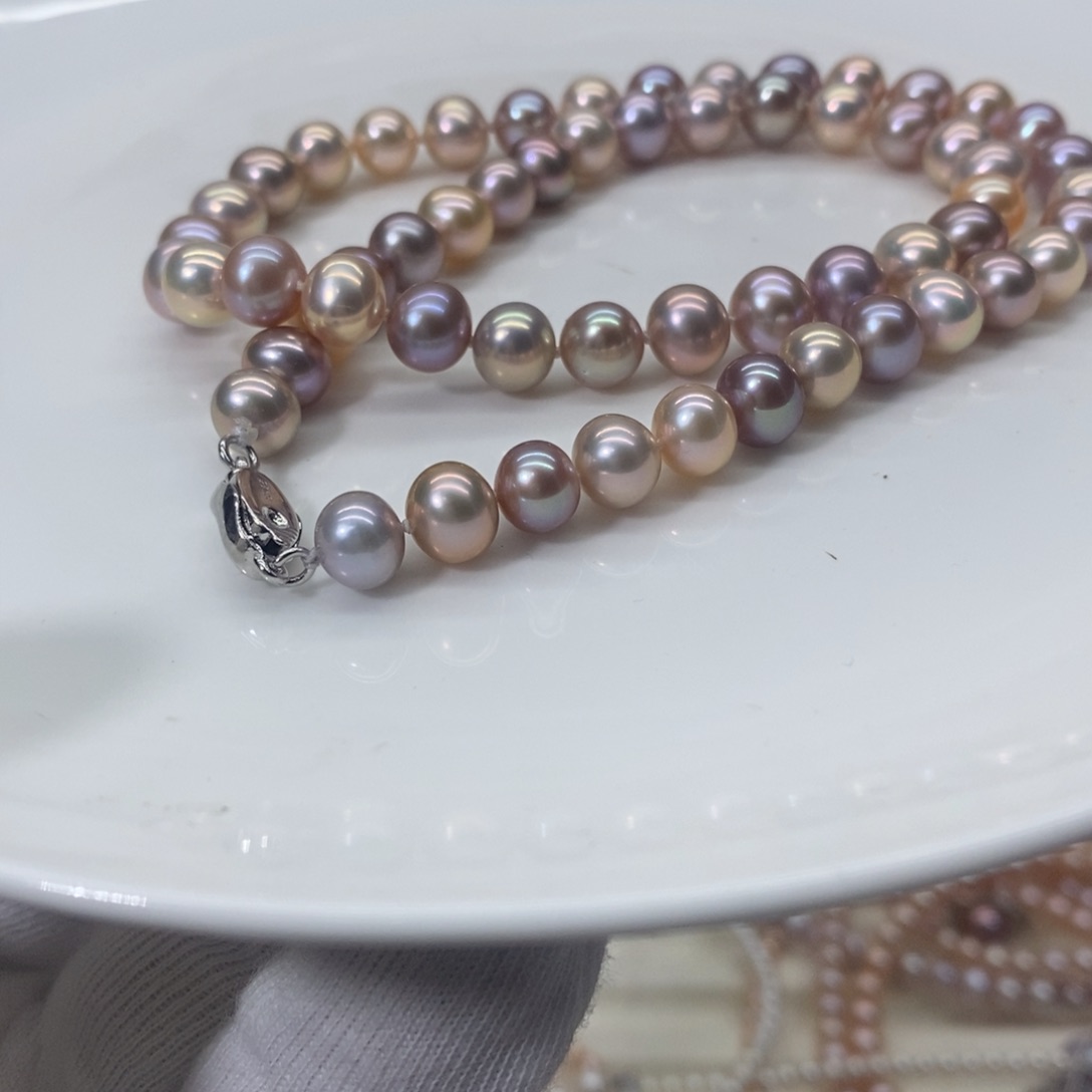 淡水珍珠项链银S925镶嵌c****）